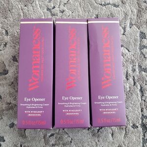 3 PACK Womaness Eye Opener Smoothing & Brightening Cream 0.5 Fl oz / 15 ml Vegan